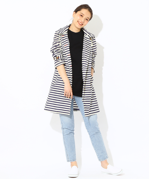 BEAMS LIGHTS Women's(ビームスライツ ウィメンズ)の「BEAMS LIGHTS / ボーダーレインコート(その他アウター・レディース・ネイビー・ONE SIZE)」の8枚目の写真