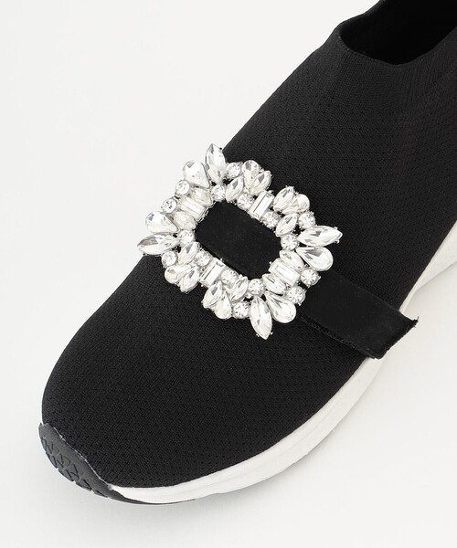 Feroux（フェルゥ）の「ビジュー付きニット スニーカー（スニーカー・レディース・ブラック系/ホワイト系・LARGE/MEDIUM）」の11枚目の写真