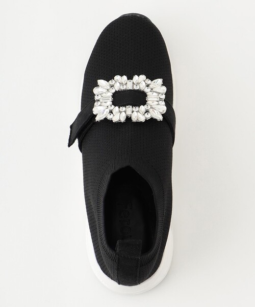 Feroux（フェルゥ）の「ビジュー付きニット スニーカー（スニーカー・レディース・ブラック系/ホワイト系・LARGE/MEDIUM）」の13枚目の写真