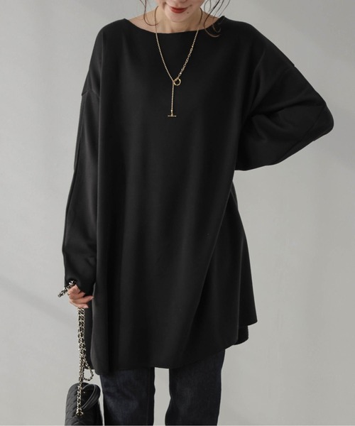 AMELY(エミリー)の「裏起毛チュニック(Tシャツ/カットソー・レディース・ブルー/チャコール/ブラック・フリー)」の5枚目の写真