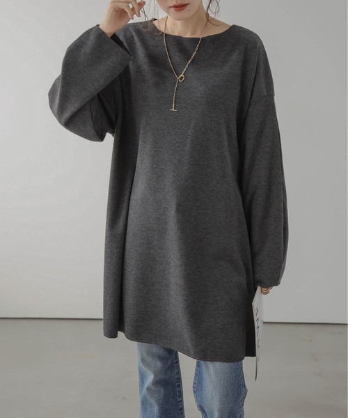 AMELY(エミリー)の「裏起毛チュニック(Tシャツ/カットソー・レディース・ブルー/チャコール/ブラック・フリー)」の10枚目の写真