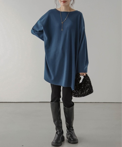 AMELY(エミリー)の「裏起毛チュニック(Tシャツ/カットソー・レディース・ブルー/チャコール/ブラック・フリー)」の13枚目の写真