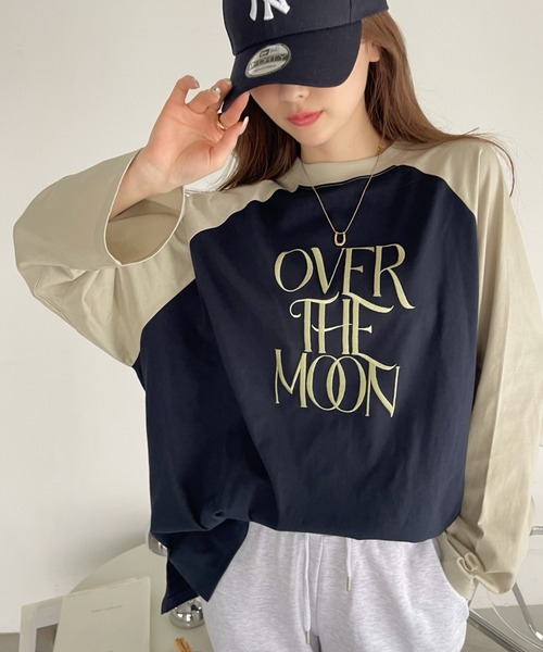 Ada.(エイダ)の「ロゴ 刺繍 ラグラン ビッグ ロンT(Tシャツ/カットソー・レディース・ネイビー/ホワイト/ブルー/アイボリー・FREE)」の4枚目の写真