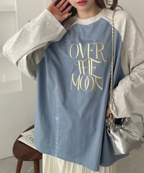 Ada.(エイダ)の「ロゴ 刺繍 ラグラン ビッグ ロンT(Tシャツ/カットソー・レディース・ネイビー/ホワイト/ブルー/アイボリー・FREE)」の2枚目の写真