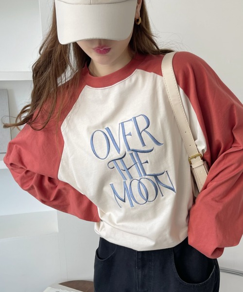 Ada.(エイダ)の「ロゴ 刺繍 ラグラン ビッグ ロンT(Tシャツ/カットソー・レディース・ネイビー/ホワイト/ブルー/アイボリー・FREE)」の18枚目の写真