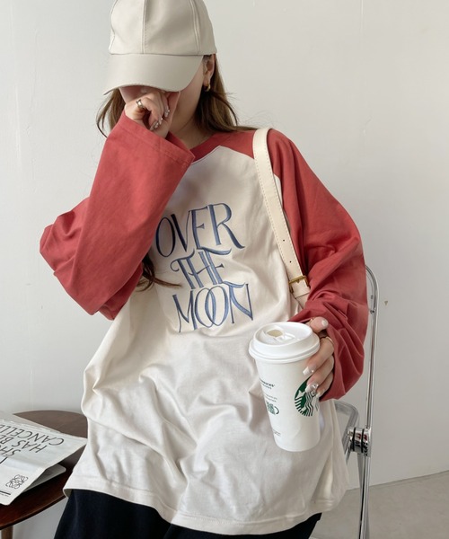 Ada.(エイダ)の「ロゴ 刺繍 ラグラン ビッグ ロンT(Tシャツ/カットソー・レディース・ネイビー/ホワイト/ブルー/アイボリー・FREE)」の20枚目の写真