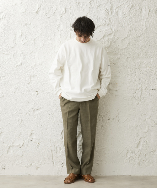 JOURNAL STANDARD relume（ジャーナルスタンダード　レリューム）の「【HARDIN KNITWEAR/ハーディンニットウェア】ヘビーウェイト 長袖Tシャツ（Tシャツ/カットソー・メンズ・ブラック/グリーン/アイボリー・LARGE/MEDIUM）」の5枚目の写真