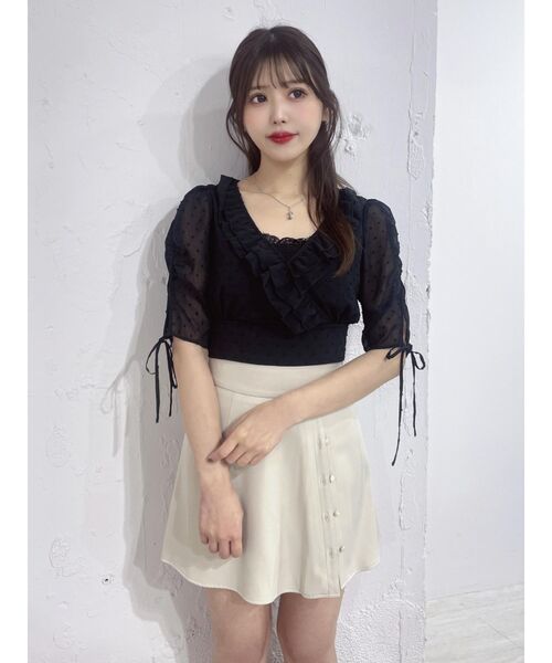 EATME(イートミー)の「ラップライクシフォンプリーツスカート(スカート・レディース・ブラック/ベージュ/その他1・SMALL/MEDIUM)」の6枚目の写真