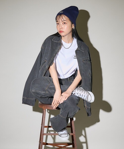 FREAK'S STORE(フリークスストア)の「UMBRO × FREAK'S STORE/アンブロ 別注 ロゴ刺繍ビーニー/ニットキャップ(ニットキャップ/ビーニー・レディース・サックスブルー/ブラック/オフホワイト/ネイビー/パープル/ブラウン・ONE SIZE)」の19枚目の写真