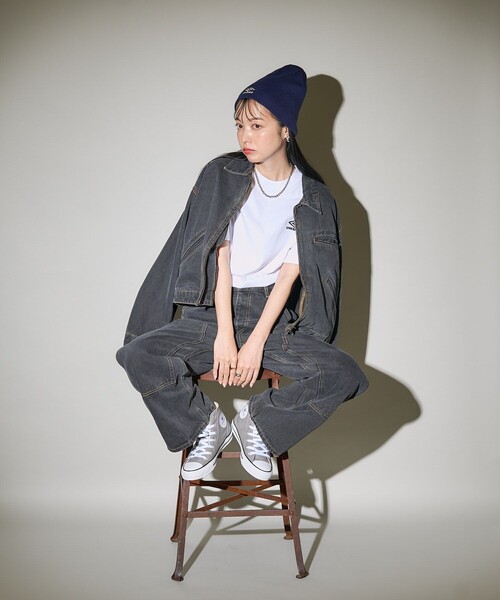 FREAK'S STORE(フリークスストア)の「UMBRO × FREAK'S STORE/アンブロ 別注 ロゴ刺繍ビーニー/ニットキャップ(ニットキャップ/ビーニー・レディース・サックスブルー/ブラック/オフホワイト/ネイビー/パープル/ブラウン・ONE SIZE)」の20枚目の写真