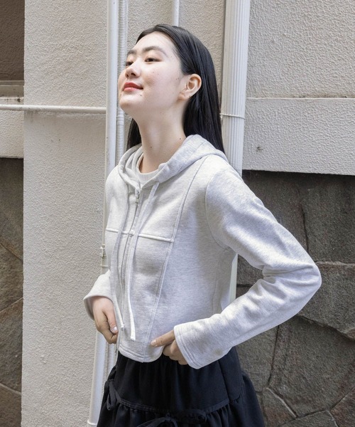 ALAND（エーランド）の「3.3 Field Trip／ステッチラインZIP  2108824（スウェット・レディース・ライトグレー/ネイビー/チャコール・FREE）」の10枚目の写真