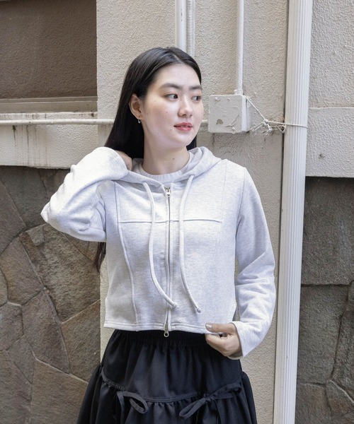 ALAND（エーランド）の「3.3 Field Trip／ステッチラインZIP  2108824（スウェット・レディース・ライトグレー/ネイビー/チャコール・FREE）」の11枚目の写真