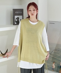 UNE MANSION | オーバーサイズサイドストリングリボンニットベスト(ベスト)