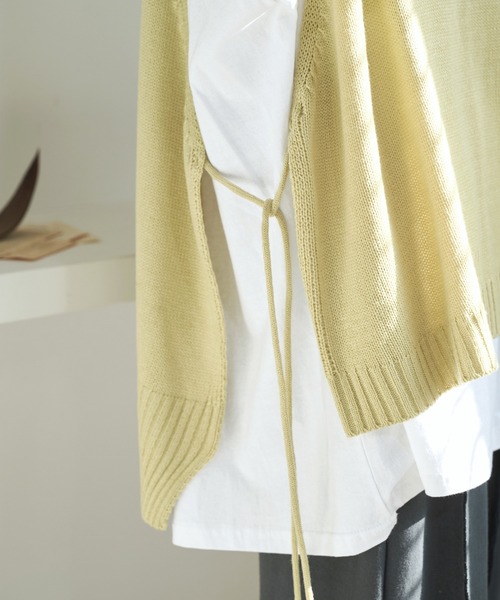 UNE MANSION（ユヌマンション）の「オーバーサイズサイドストリングリボンニットベスト（ベスト・レディース・ブラック/ピンク/イエロー/アイボリー/グリーン・FREE）」の21枚目の写真