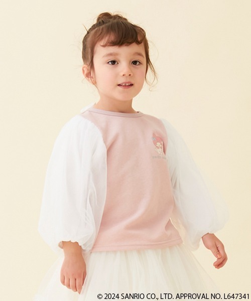 セール】【サンリオキャラクターズ】チュールパフ袖8分丈長T（Tシャツ 