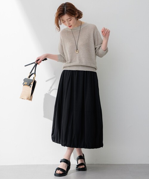 23区 S(ニジュウサンクチイサイサイズ)の「【洗える】ピュアリネン パフスリーブ ニット(ニット/セーター・レディース・ブラウン系5/アイボリー系/オレンジ系5/ベージュ系5・32)」の8枚目の写真