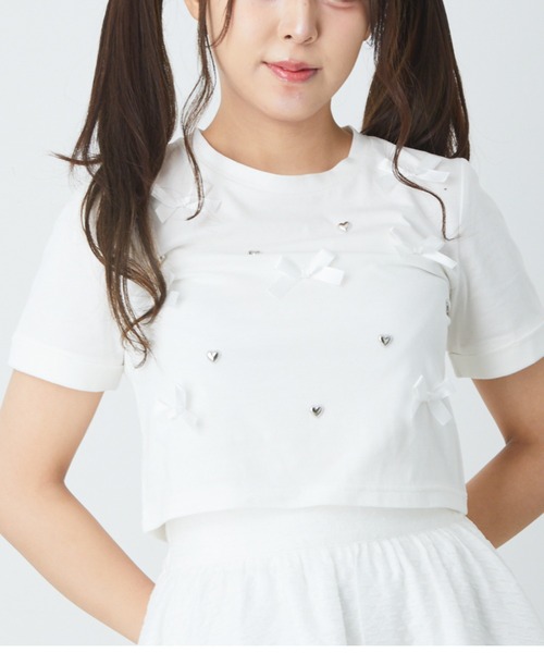 プチリボンハートチビTE（Tシャツ/カットソー）｜Ank Rouge（アンクルージュ） 8,615円