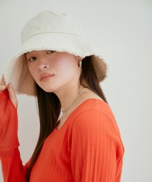VIS | 【抗菌防臭】キャンバスフリンジつば広ハット【ワイヤー入り】(ハット)