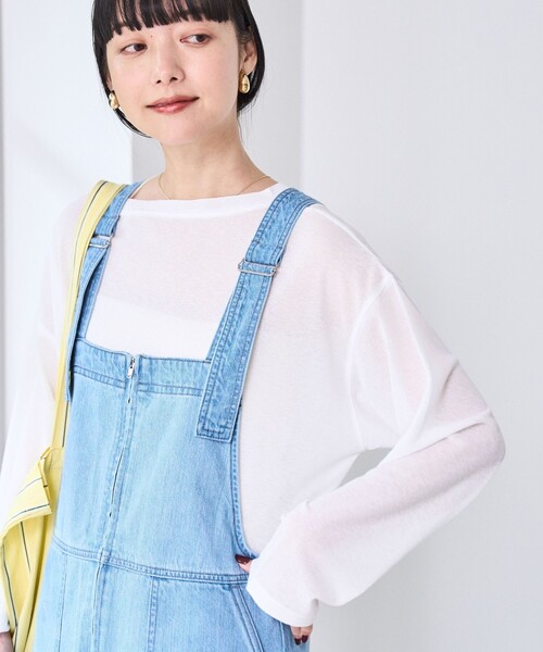 coen（コーエン）の「スソラウンドシアープルオーバー（Tシャツ/カットソー・レディース・ブラック/オフホワイト/ライラック・M/L）」の2枚目の写真