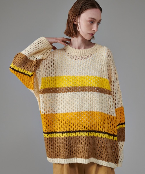 MULTI BORDER MESH KNIT / マルチボーダーメッシュニット
