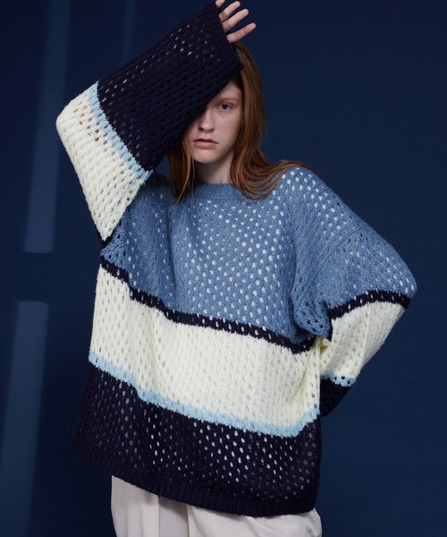 MULTI BORDER MESH KNIT / マルチボーダーメッシュニット（ニット