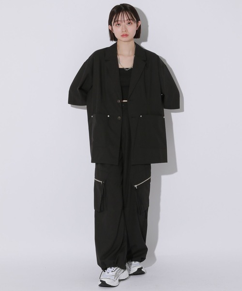 Anui（アニュイ）の「【UNISEX/2サイズ展開】クリアピケカーゴスラックス（スラックス・レディース・グレー/ブラック・SMALL/MEDIUM）」の10枚目の写真