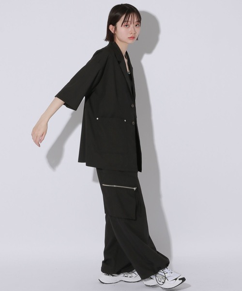 Anui（アニュイ）の「【UNISEX/2サイズ展開】クリアピケカーゴスラックス（スラックス・レディース・グレー/ブラック・SMALL/MEDIUM）」の11枚目の写真