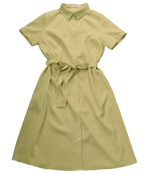 TOKYO SHIRTS（トウキョウシャツ）の「シャツワンピース 麻調合繊（シャツ/ブラウス・レディース・ベージュ/ネイビー/グリーン・LL/M/L）」の2枚目の写真