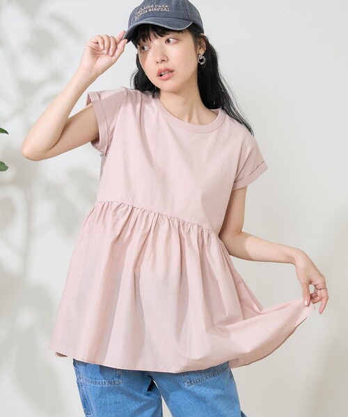 tシャツ 切り替えTシャツ レディース チチカカ ファブリックヨークTシャツ ／ カットソー 異素材
