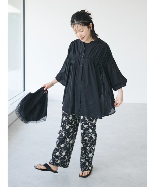 CRAFT STANDARD BOUTIQUE(クラフトスタンダードブティック)の「インド綿アソート柄イージーパンツ(その他パンツ・レディース・ブラック/アイボリー・M/L)」の5枚目の写真