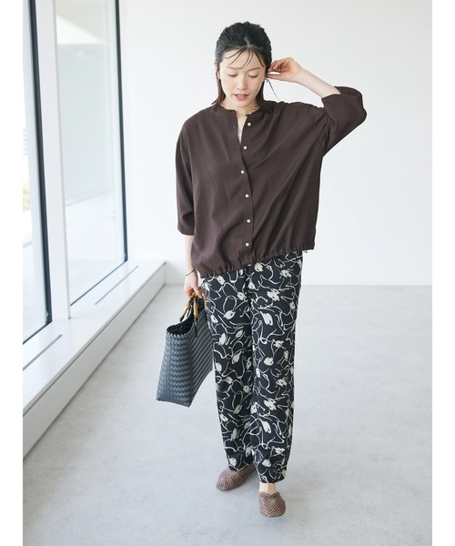 CRAFT STANDARD BOUTIQUE(クラフトスタンダードブティック)の「インド綿アソート柄イージーパンツ(その他パンツ・レディース・ブラック/アイボリー・M/L)」の4枚目の写真