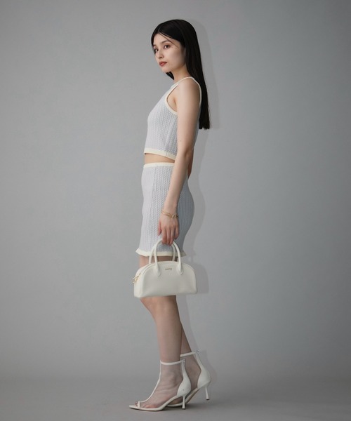 美品！EIMY ISTOIRE パステルチドリセットアップ EIMY ISTOIRE（エイミーイストワール）の「バイカラーミニセットアップ