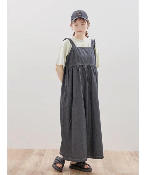 Samansa Mos2(サマンサ モスモス)の「◎肩フリルデニムワンピース(ワンピース・レディース・ブラック/サックスブルー/ブルー・F)」の5枚目の写真