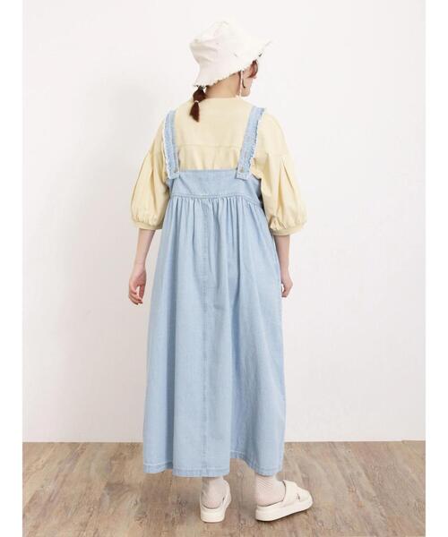 Samansa Mos2(サマンサ モスモス)の「◎肩フリルデニムワンピース(ワンピース・レディース・ブラック/サックスブルー/ブルー・F)」の13枚目の写真