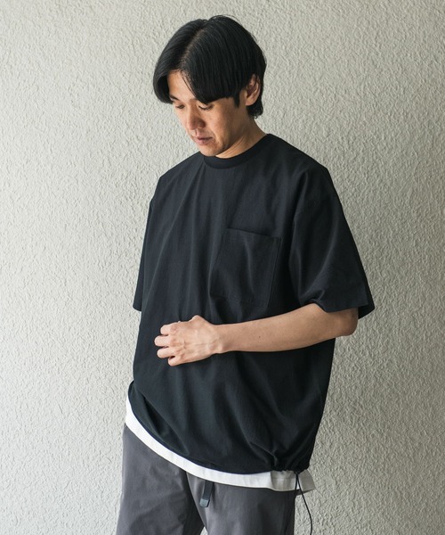 URBAN RESEARCH DOORS(アーバンリサーチドアーズ)の「『吸水速乾/イージーケア/接触冷感』クイックドライ ワッフルメッシュ Tシャツ(Tシャツ/カットソー・メンズ・ライトグレー/モカ/ブラック・MEDIUM/LARGE)」の15枚目の写真