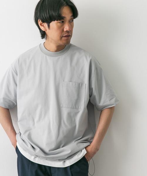 URBAN RESEARCH DOORS(アーバンリサーチドアーズ)の「『吸水速乾/イージーケア/接触冷感』クイックドライ ワッフルメッシュ Tシャツ(Tシャツ/カットソー・メンズ・ライトグレー/モカ/ブラック・MEDIUM/LARGE)」の20枚目の写真