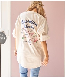 anap mimpi | HAWAII マップ 刺繍 コットン ビッグ Tシャツ(Tシャツ/カットソー)