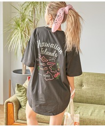 anap mimpi | HAWAII マップ 刺繍 コットン ビッグ Tシャツ(Tシャツ/カットソー)