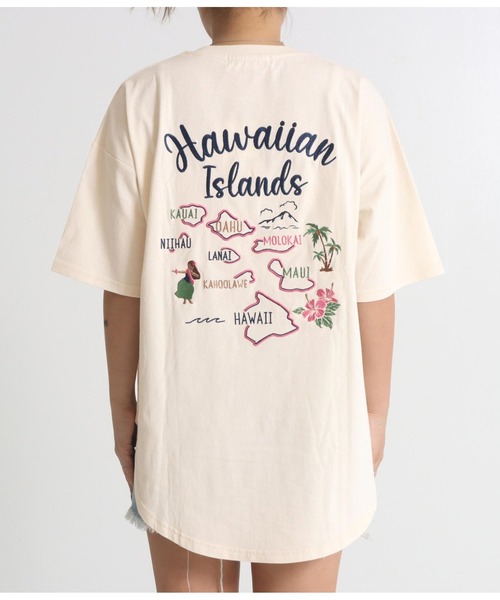 anap mimpi(アナップミンピ)の「HAWAII マップ 刺繍 コットン ビッグ Tシャツ(Tシャツ/カットソー・レディース・アイボリー/ダークグレー・FREE)」の11枚目の写真