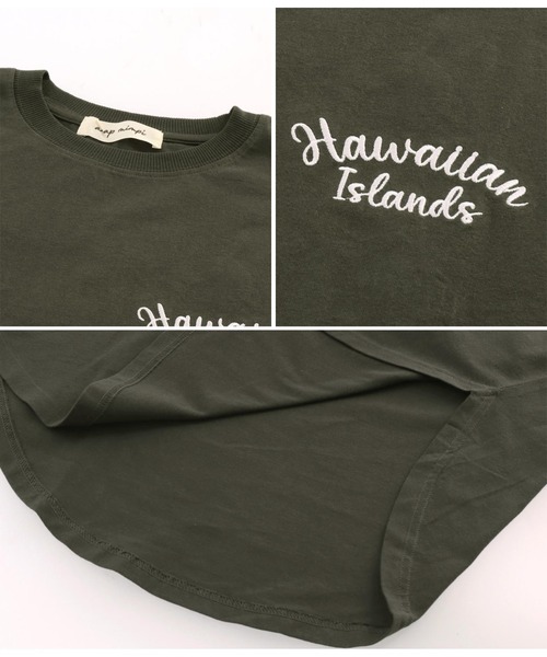 anap mimpi(アナップミンピ)の「HAWAII マップ 刺繍 コットン ビッグ Tシャツ(Tシャツ/カットソー・レディース・アイボリー/ダークグレー・FREE)」の4枚目の写真