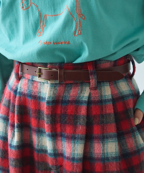 bulle de savon（ビュルデサボン）の「△leather belt（ベルト・レディース・ダークブラウン/ブラック・FREE）」の4枚目の写真