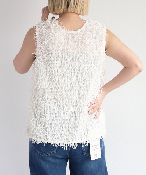 cepo(セポ)の「2WAYフリンジベスト(ベスト・レディース・ベージュ/ブラック/オフホワイト・M)」の20枚目の写真