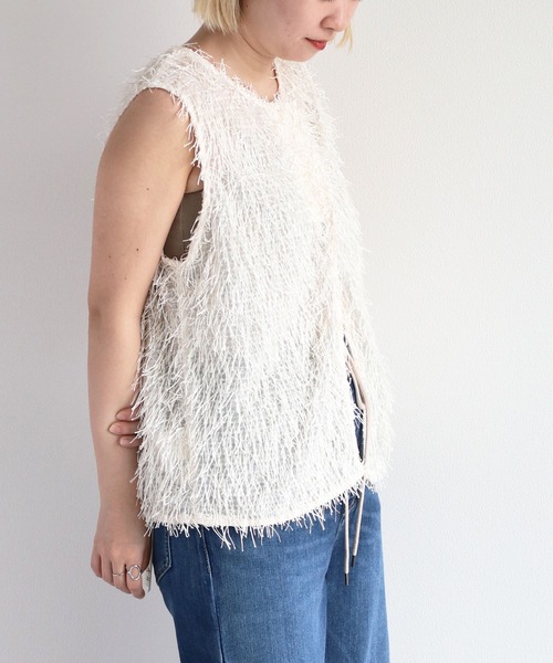 cepo(セポ)の「2WAYフリンジベスト(ベスト・レディース・ベージュ/ブラック/オフホワイト・M)」の18枚目の写真