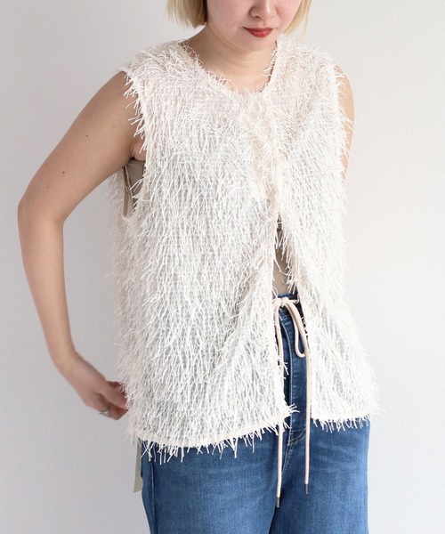 cepo(セポ)の「2WAYフリンジベスト(ベスト・レディース・ベージュ/ブラック/オフホワイト・M)」の17枚目の写真
