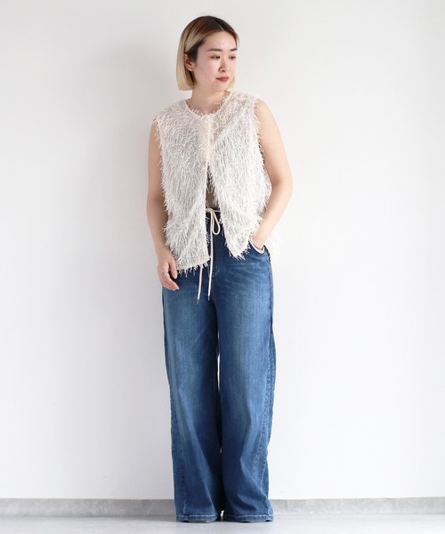 cepo(セポ)の「2WAYフリンジベスト(ベスト・レディース・ベージュ/ブラック/オフホワイト・M)」の16枚目の写真