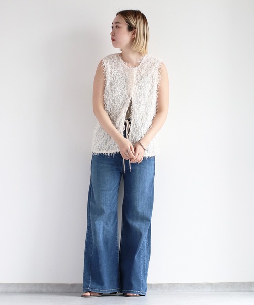 cepo(セポ)の「2WAYフリンジベスト(ベスト・レディース・ベージュ/ブラック/オフホワイト・M)」の15枚目の写真