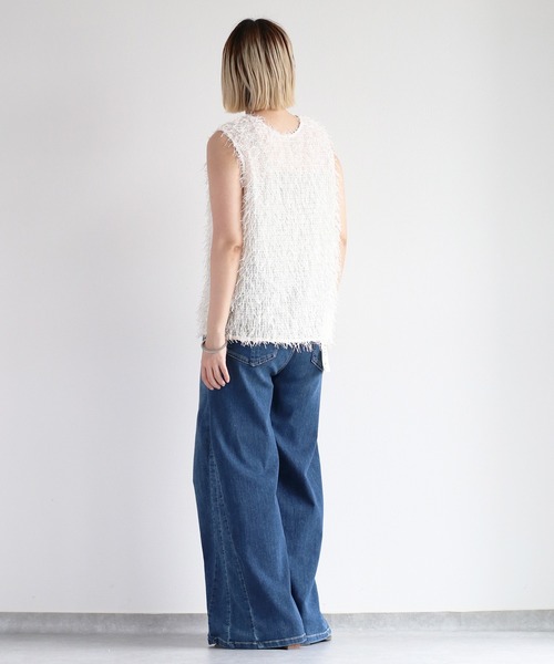 cepo(セポ)の「2WAYフリンジベスト(ベスト・レディース・ベージュ/ブラック/オフホワイト・M)」の13枚目の写真