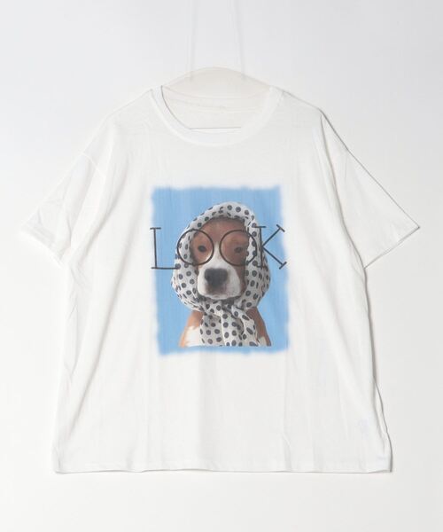 FUNALIVE(ファンアライブ)の「je crois soi ドッグプリントオーバーサイズプルオーバー(Tシャツ/カットソー・レディース・オフホワイト/ピンク・FREE)」の19枚目の写真