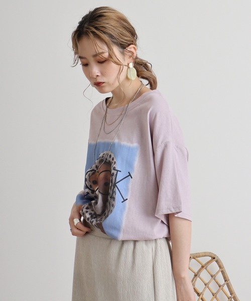 FUNALIVE(ファンアライブ)の「je crois soi ドッグプリントオーバーサイズプルオーバー(Tシャツ/カットソー・レディース・オフホワイト/ピンク・FREE)」の9枚目の写真