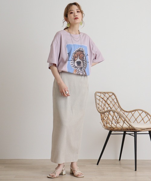 FUNALIVE(ファンアライブ)の「je crois soi ドッグプリントオーバーサイズプルオーバー(Tシャツ/カットソー・レディース・オフホワイト/ピンク・FREE)」の10枚目の写真